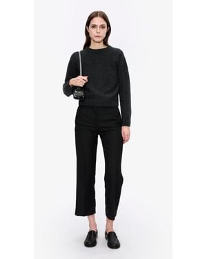 A.P.C. A. P.c. Women's Short Crew Neck Sweater Size: Extra Small In Anthracite - Black