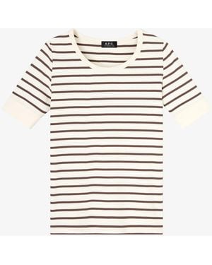 A.P.C. A. P.c. June T-shirt Xl Brown - White