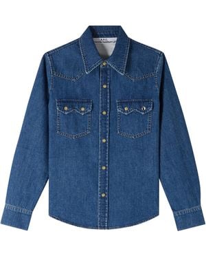 A.P.C. A. P.c. Women's Durol Shirt Size: 34 In Stonewashed Indigo - Blue