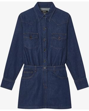 A.P.C. A. P.c. Western Shirt-dress 34 Indigo - Blue