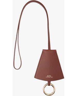 A.P.C. A. P.c. Cloche Key Ring One Size Brown - White