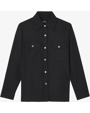 A.P.C. A. P.c. Wool Overshirt 34 Black