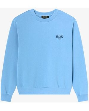 A.P.C. Sweatshirt With A. P.C. Rue Madame Logo Ilq - Blue