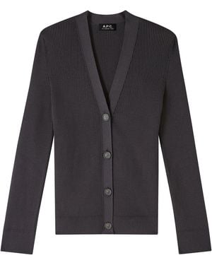 A.P.C. A. P.c. Grace Cardigan Xs Black - Blue