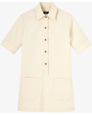 A.P.C. A. P.c. Poly Dress 34 Ecru - Natural