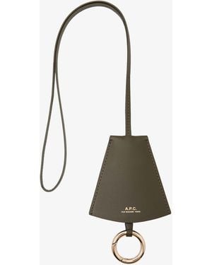 A.P.C. A. P.c. Cloche Key Ring One Size Khaki - White