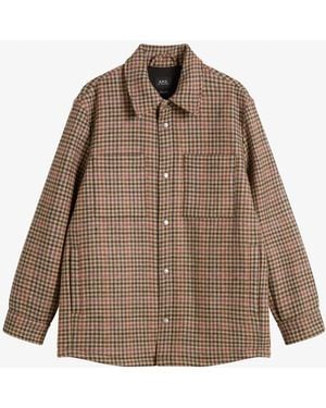 A.P.C. A. P.c. Tartan Wool Jacket S Chestnut Brown