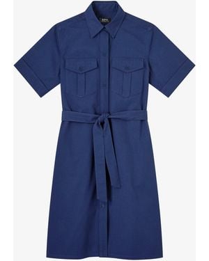 A.P.C. A. P.c. Evy Dress 34 Navy Blue