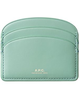 A.P.C. A. P.c. Women's Demi-lune Cardholder One Size In Jade Green