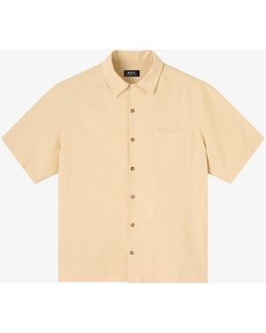 A.P.C. A. P.c. Jude Short-sleeve Shirt S Beige - White