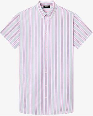 A.P.C. A. P.c. Women's Shirt Dress Size: 36 In Fluorescent Pink - Purple