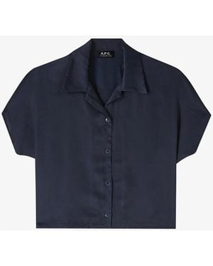 A.P.C. A. P.c. Miley Short-sleeve Shirt 34 Navy Blue