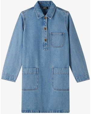 A.P.C. A. P.c. Aurelia Dress 34 Indigo - Blue