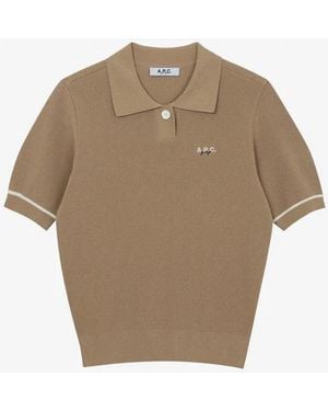 A.P.C. A. P.c. Céline Polo Shirt Xs Beige - Natural