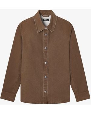 A.P.C. A. P.c. Button-down Jacket Xs Brown