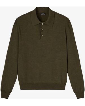 A.P.C. A. P.C. Riou Wool Polo - Green