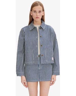 A.P.C. A. P.c. Women's Frida Jacket Size: 34 In Blue/white