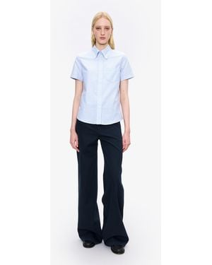 A.P.C. A. P.c. Women's Uniform Short-sleeve Shirt Size: 34 In Blue - White