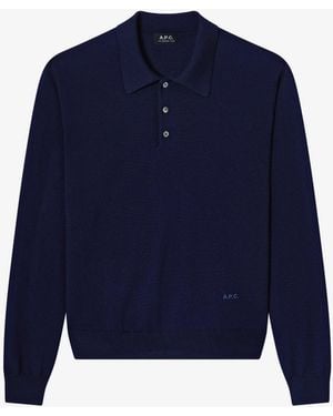 A.P.C. A. P.C. Riou Wool Polo - Blue