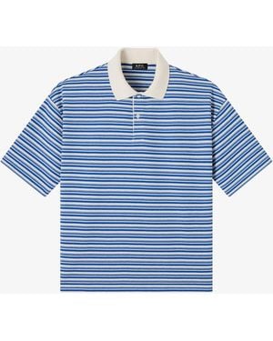A.P.C. A. P.c. Men's Ruben Polo Shirt Size: Extra Small In Blue / Black