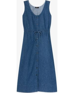 A.P.C. A. P.c. Women's Shirt Dress Size: 34 In Blue