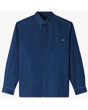 A.P.C. A. P.c. Mathias Shirt Xs Indigo - Blue
