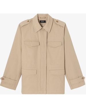 A.P.C. A. P.c. Fitted Safari Jacket 38 Beige - Natural