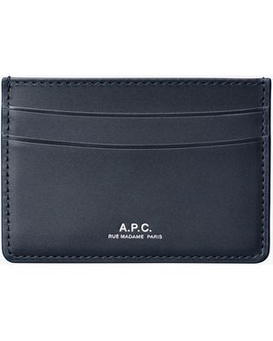 A.P.C. A. P.c. Men's André Cardholder One Size In Dark Navy - Blue