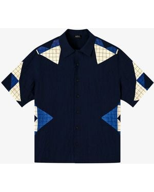 A.P.C. A. P.c. Patchwork Shirt L Indigo - Blue