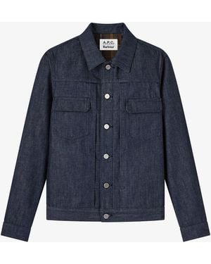 A.P.C. A. P.C. Denim Trucker Jacket A. P.C X Barbour - Blue