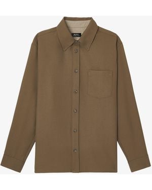 A.P.C. A. P.c. Malaury Jacket L Khaki Green - Natural