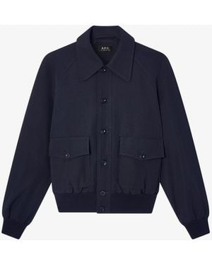 A.P.C. A. P.c. Jacket With Raglan Sleeves 34 Navy Blue