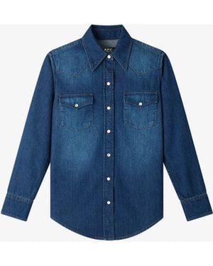 A.P.C. A. P.c. Western Shirt 34 Blue