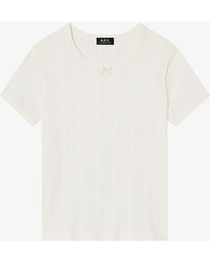 A.P.C. A. P.C. Ribbed Organic Cotton T-Shirt - White