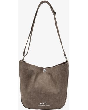 A.P.C. A. P.c. Journal Small Satchel One Size Chestnut Brown - White
