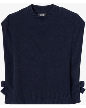 A.P.C. A. P.c. Women's Mathilde Sleeveless Sweater Size: Extra Small In Dark Navy Blue