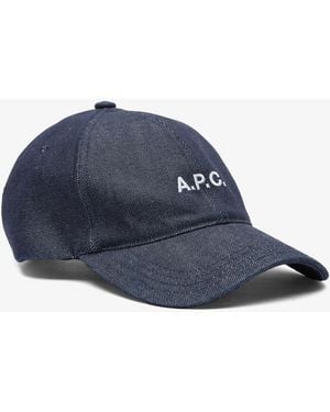 A.P.C. A. P.c. Men's Charlie Baseball Cap Size: 54 In Indigo - Blue