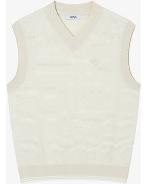 A.P.C. A. P.C. Sleeveless Sweater - White
