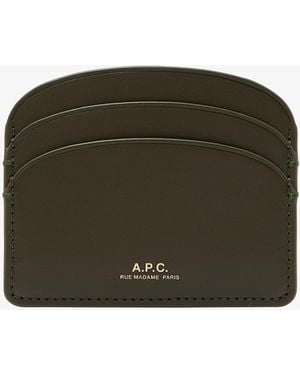 A.P.C. A. P.c. Women's Demi-lune Cardholder One Size In Dark Khaki - Green