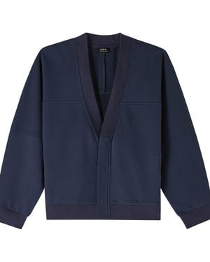 A.P.C. A. P.c. Men's Brian Cardigan Size: Extra Large In Navy Blue