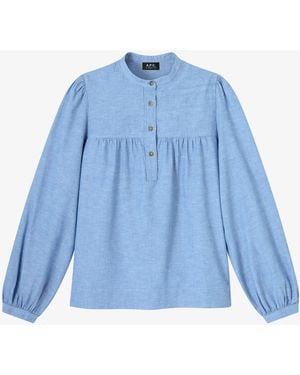 A.P.C. A. P.c. Baby Doll Blouse 34 Blue