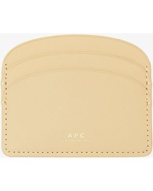A.P.C. A. P.c. Women's Demi-lune Cardholder One Size In Sahara - Natural