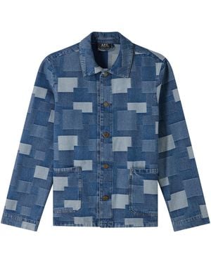 A.P.C. A. P.c. Kerlouan Logo Jacket Xl Indigo - Blue