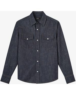 A.P.C. A. P.c. Western Shirt Xs Indigo - Blue