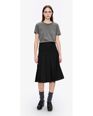 A.P.C. A. P.c. Women's Long Pleated Skirt Size: 34 In Black - White