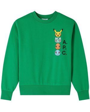 A.P.C. A. P.c. Women's Pokémon The Portrait Sweatshirt Size: Extra Small In Green