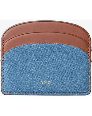 A.P.C. A. P.c. Women's Demi-lune Cardholder One Size In Hazelnut - Blue