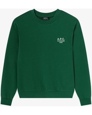 A.P.C. Sweatshirt With A. P.C. Rue Madame Logo Kma - Green