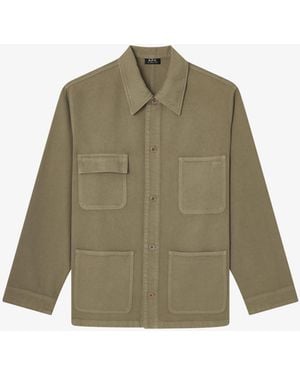 A.P.C. A. P.c. Loone Sizee-fit Overshirt-jacket M Emerald Green