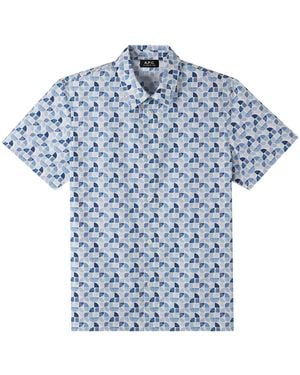 A.P.C. Lãandre Short-Sleeve Shirt - Blue